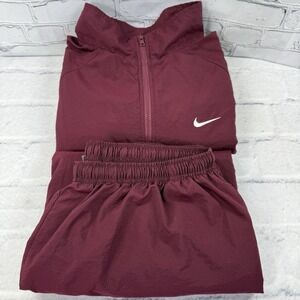 Vintage Nike Tracksuit Mens 3XL Maroon Windbreaker 2 Piece Jacket Pants Gray Tag